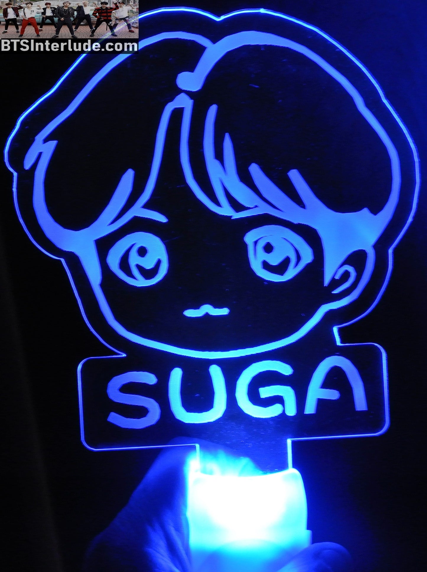 BTS SLOGAN LIGHT UP SUGA MIN YOONGI 민윤기 8 COLOR SIGN FANSITE BANNER LIMITED EDITION