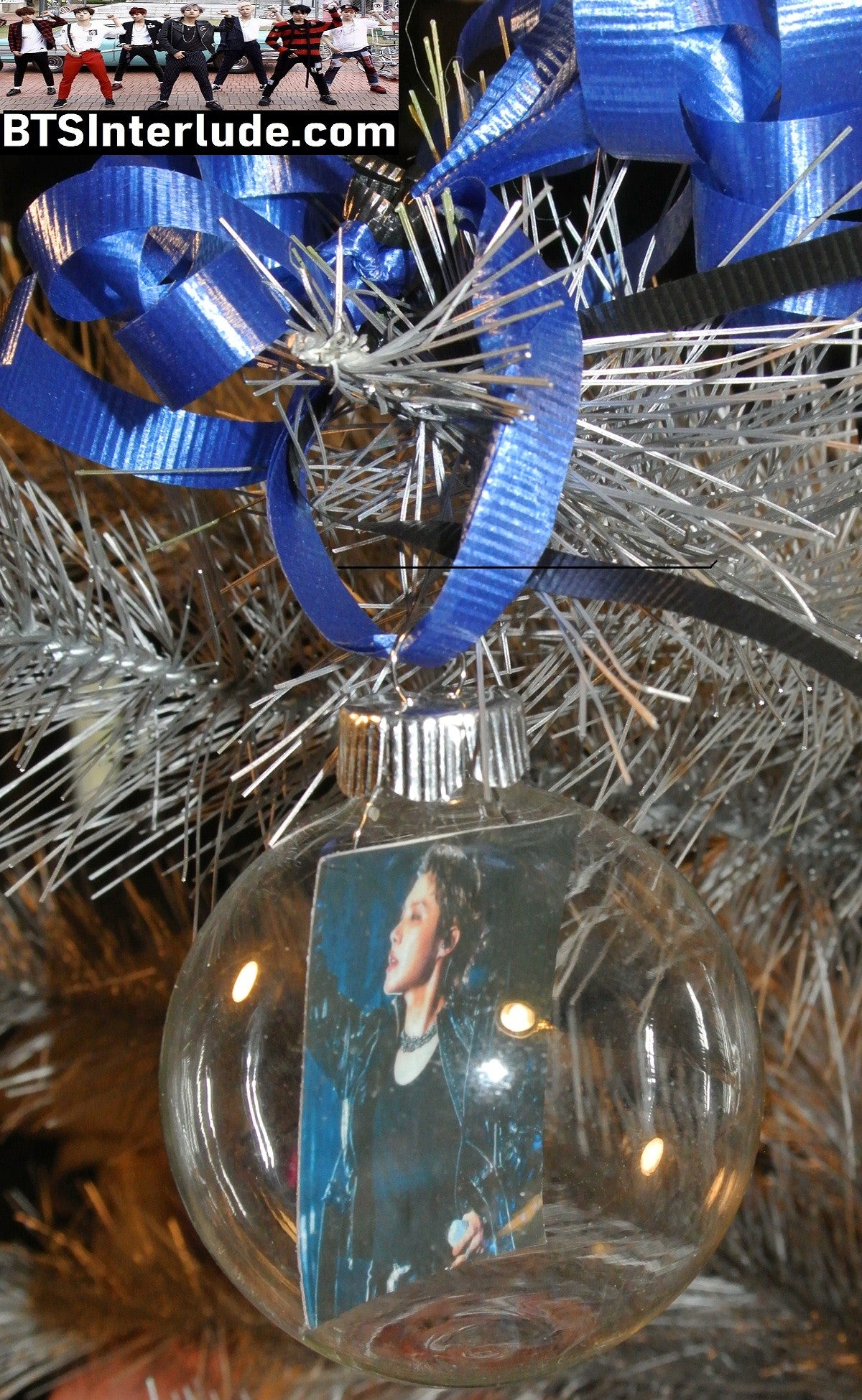 BTS CHRISTMAS ORNAMENT GLASS 2.5 INCH J-HOPE JUNG HOSEOK 정호석 ARIRANG BLACK SMILE PROFILE LIMITED EDITION