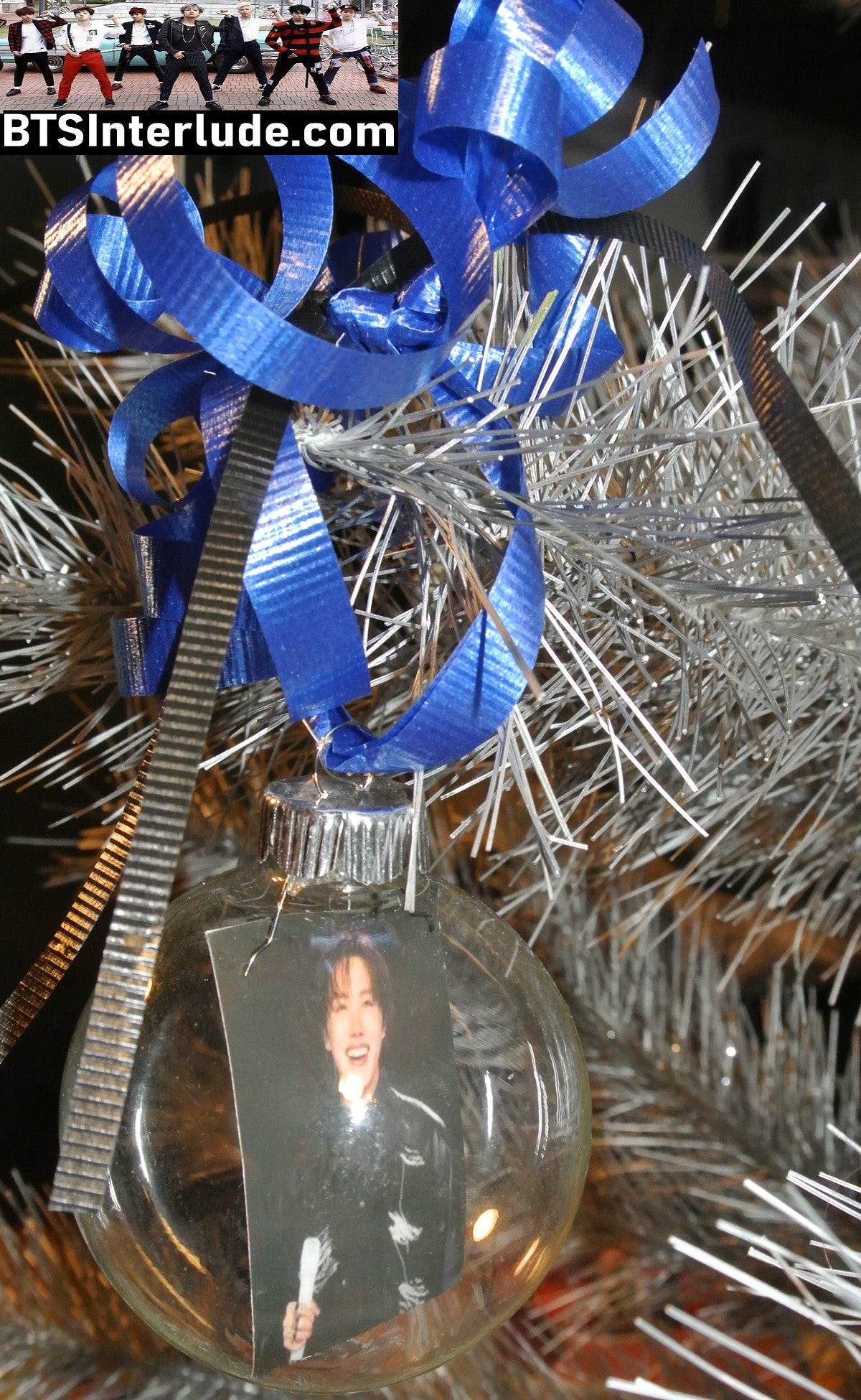 BTS CHRISTMAS ORNAMENT GLASS 2.5 INCH J-HOPE JUNG HOSEOK 정호석 ARIRANG BLACK SMILE PROFILE LIMITED EDITION