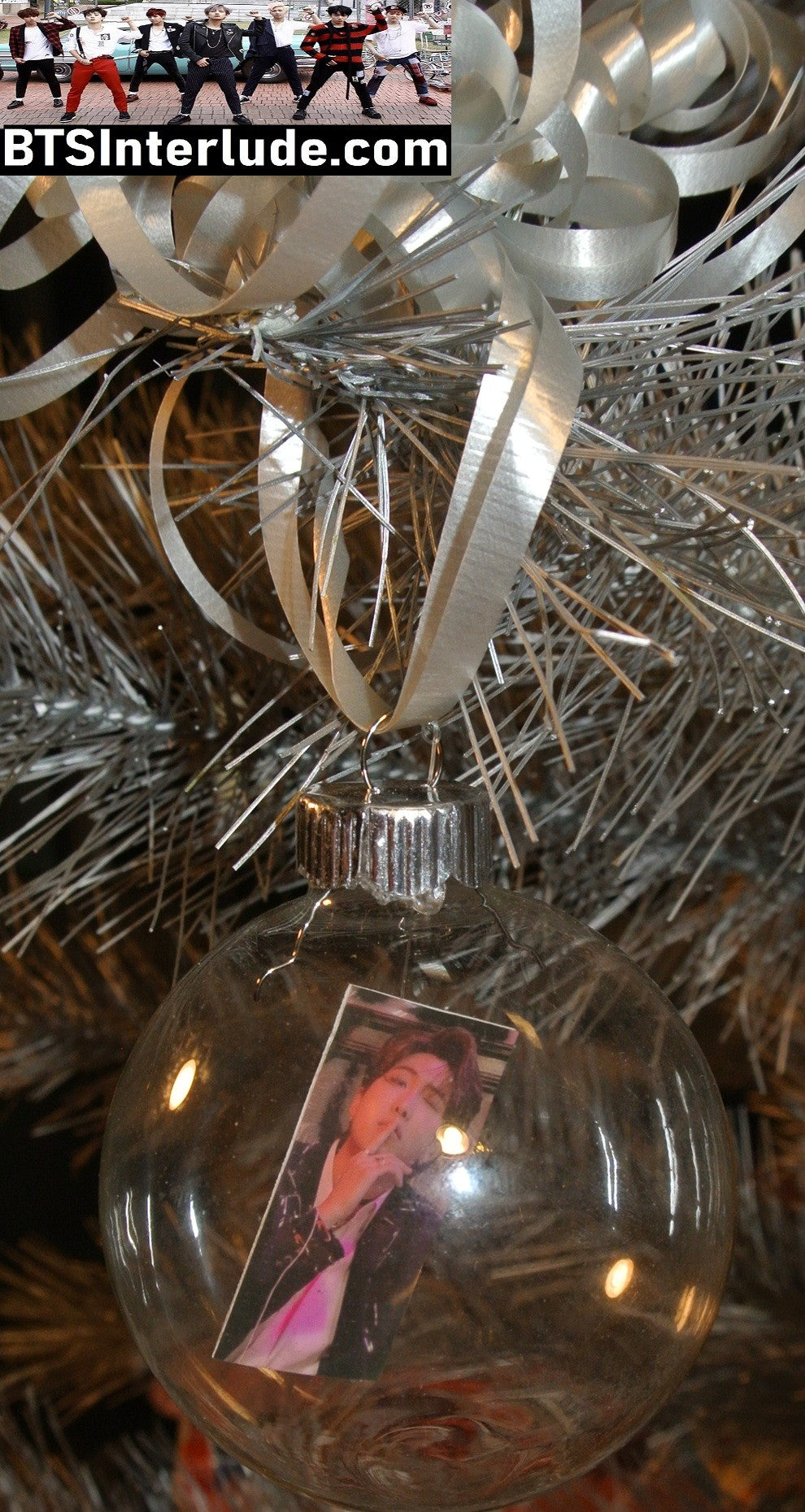 BTS CHRISTMAS ORNAMENT GLASS 2.5 INCH RM KIM NAMJOON 김남준 SEXY THOUGHTFUL LIMITED EDITION