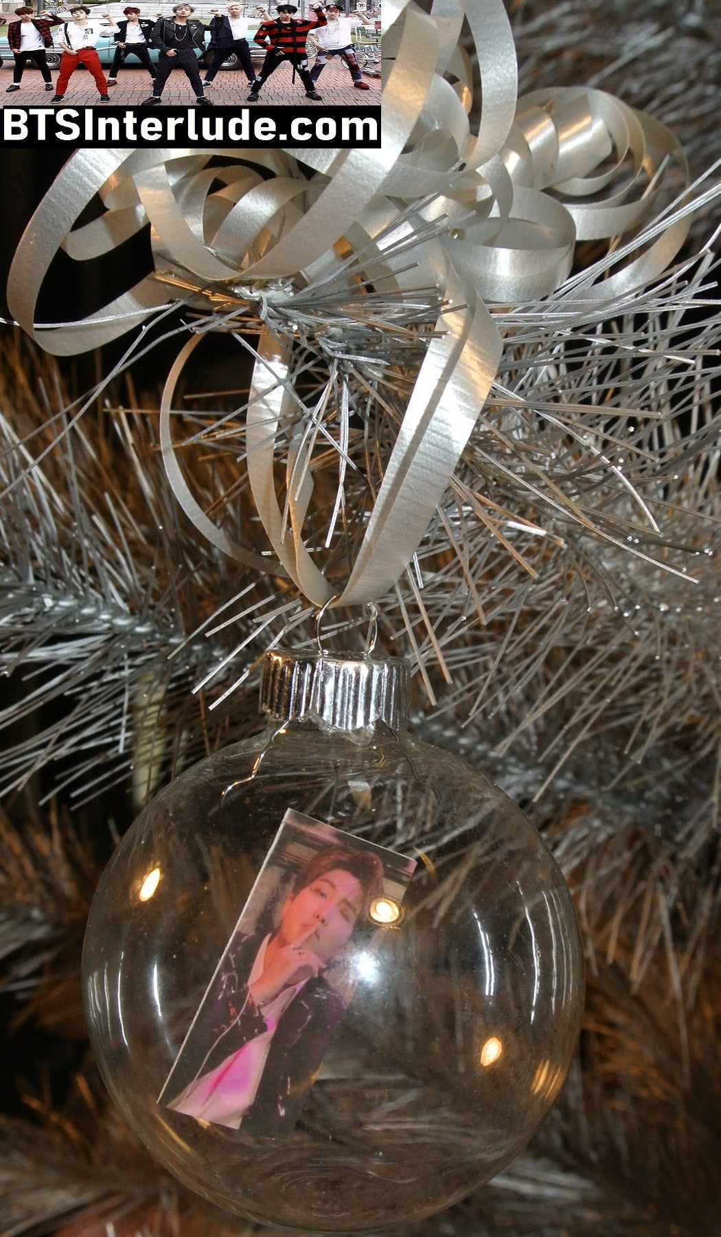 BTS CHRISTMAS ORNAMENT GLASS 2.5 INCH RM KIM NAMJOON 김남준 SEXY THOUGHTFUL LIMITED EDITION