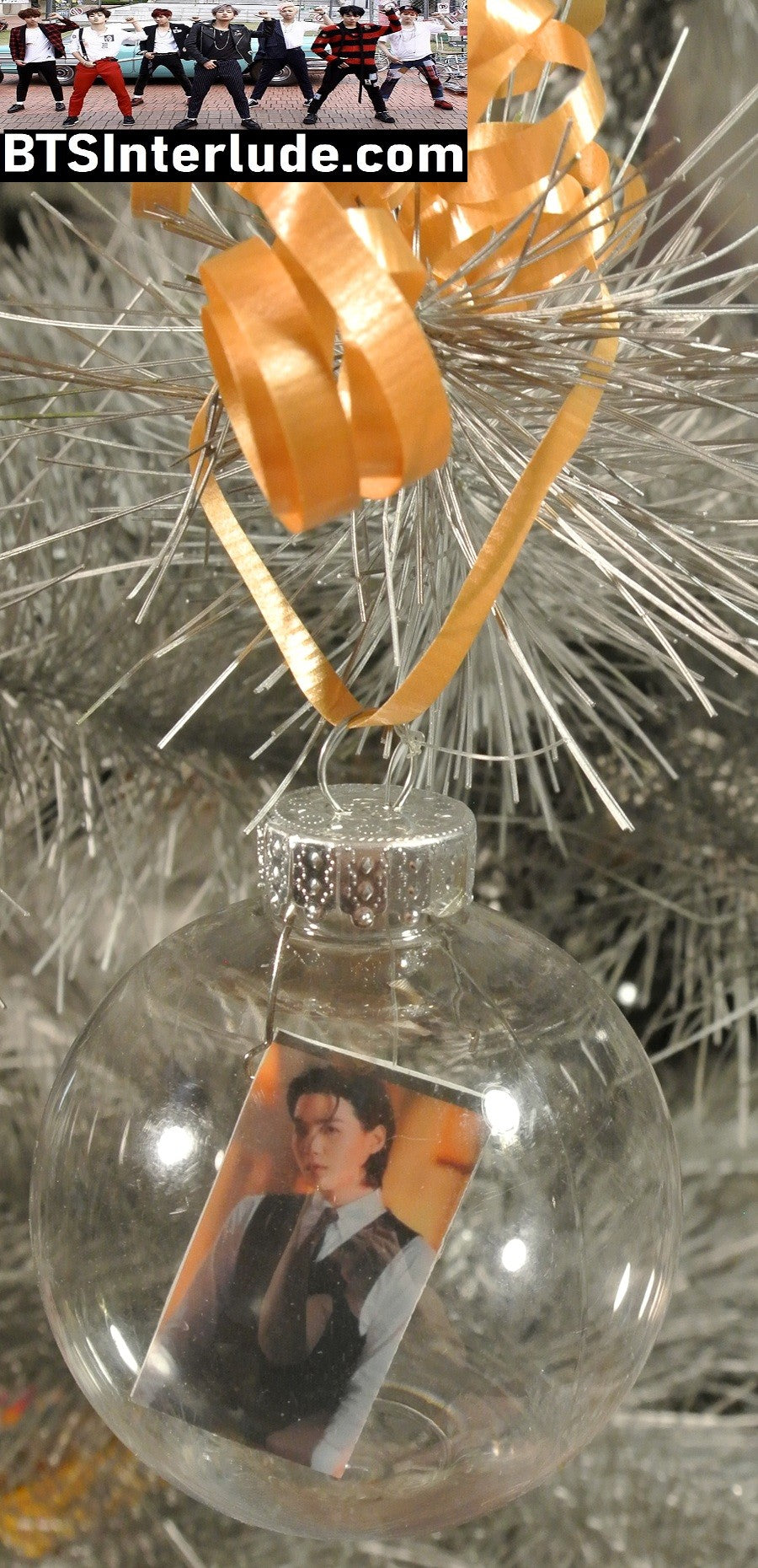 BTS CHRISTMAS ORNAMENT GLASS 2.5 INCH SUGA MIN YOONGI 민윤기 HAEGEUM GREEN VEST DAECHWITA LIMITED EDITION