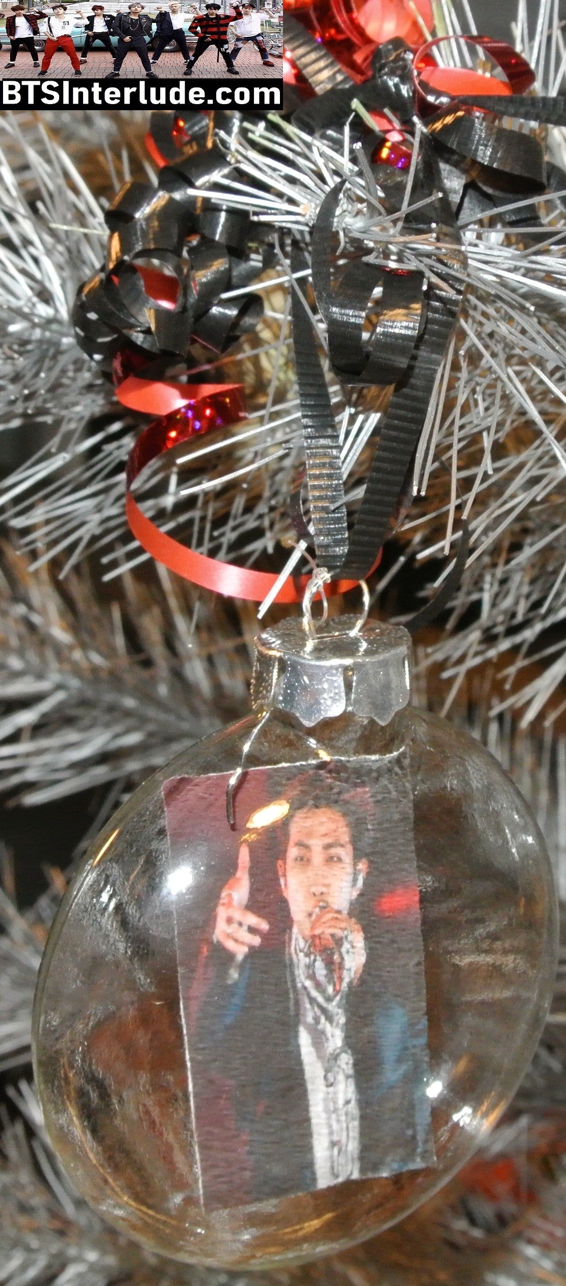 BTS CHRISTMAS ORNAMENT GLASS 3 INCH FLAT RM KIM NAMJOON 김남준 ARIRANG SUNGLASSES LIMITED EDITION