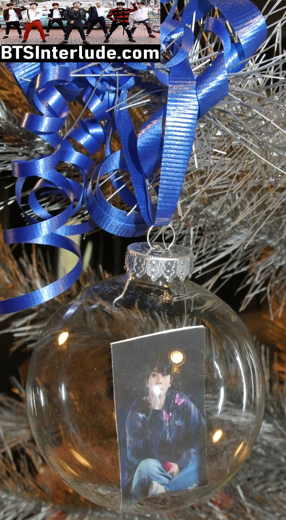 BTS CHRISTMAS ORNAMENT GLASS 3 INCH JIN KIM SEOKJIN 김석진 ARIRANG ENDING TAN JACKET LIMITED EDITION