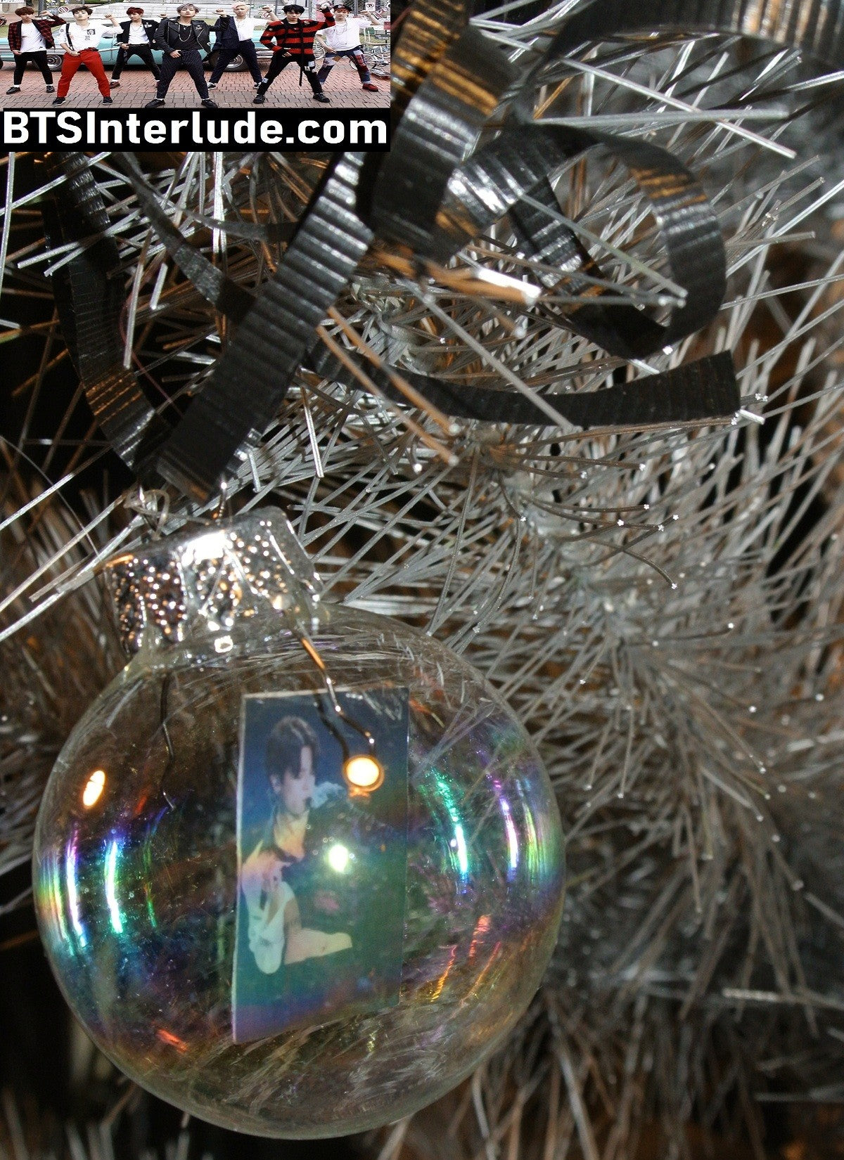 BTS CHRISTMAS ORNAMENT GLASS 1.75 INCH PARK JIMIN 박지민 SERENDIPITY TATTOO PTD PERMISSION TO DANCE LA LIMITED EDITION