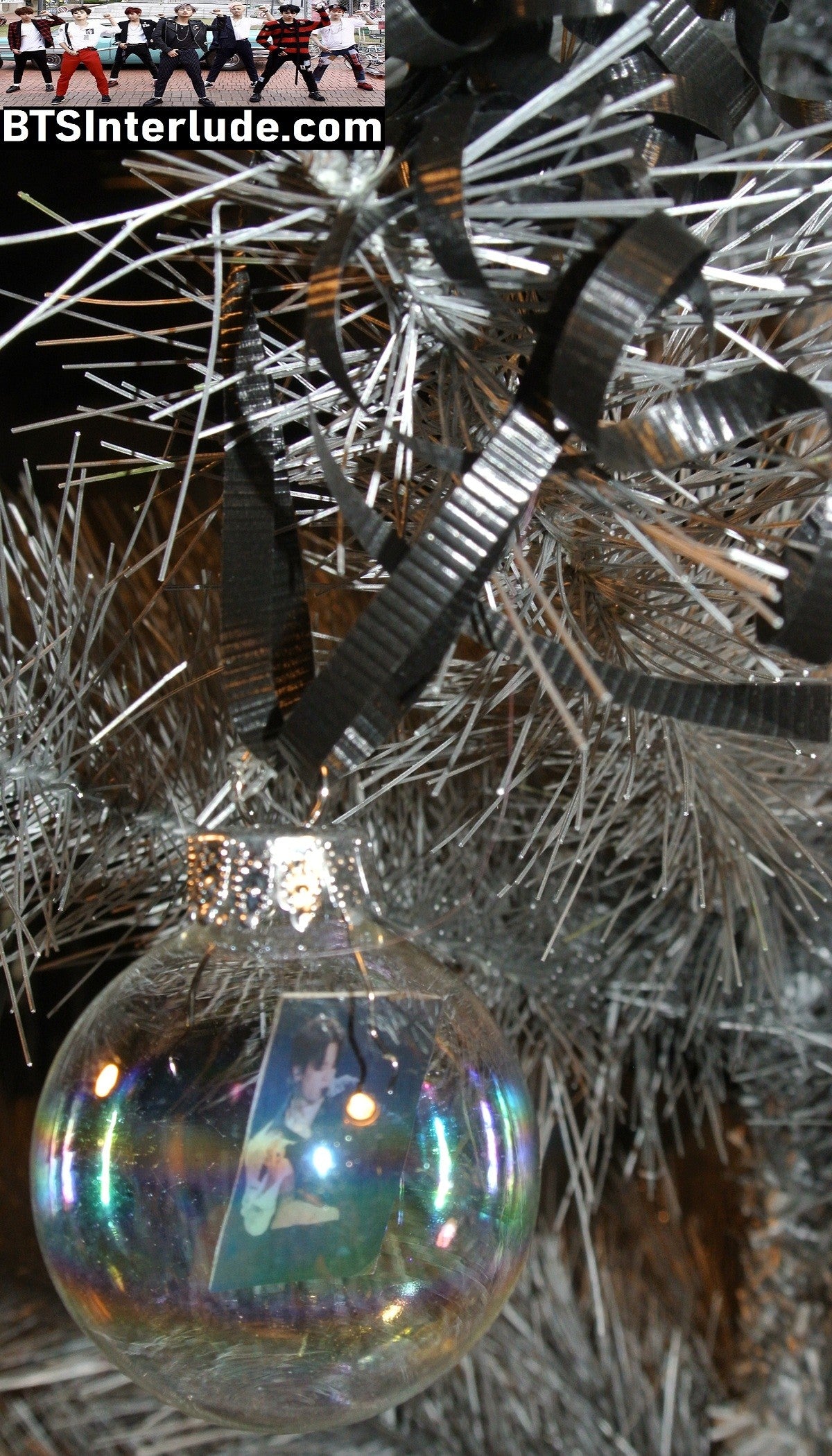 BTS CHRISTMAS ORNAMENT GLASS 1.75 INCH PARK JIMIN 박지민 SERENDIPITY TATTOO PTD PERMISSION TO DANCE LA LIMITED EDITION