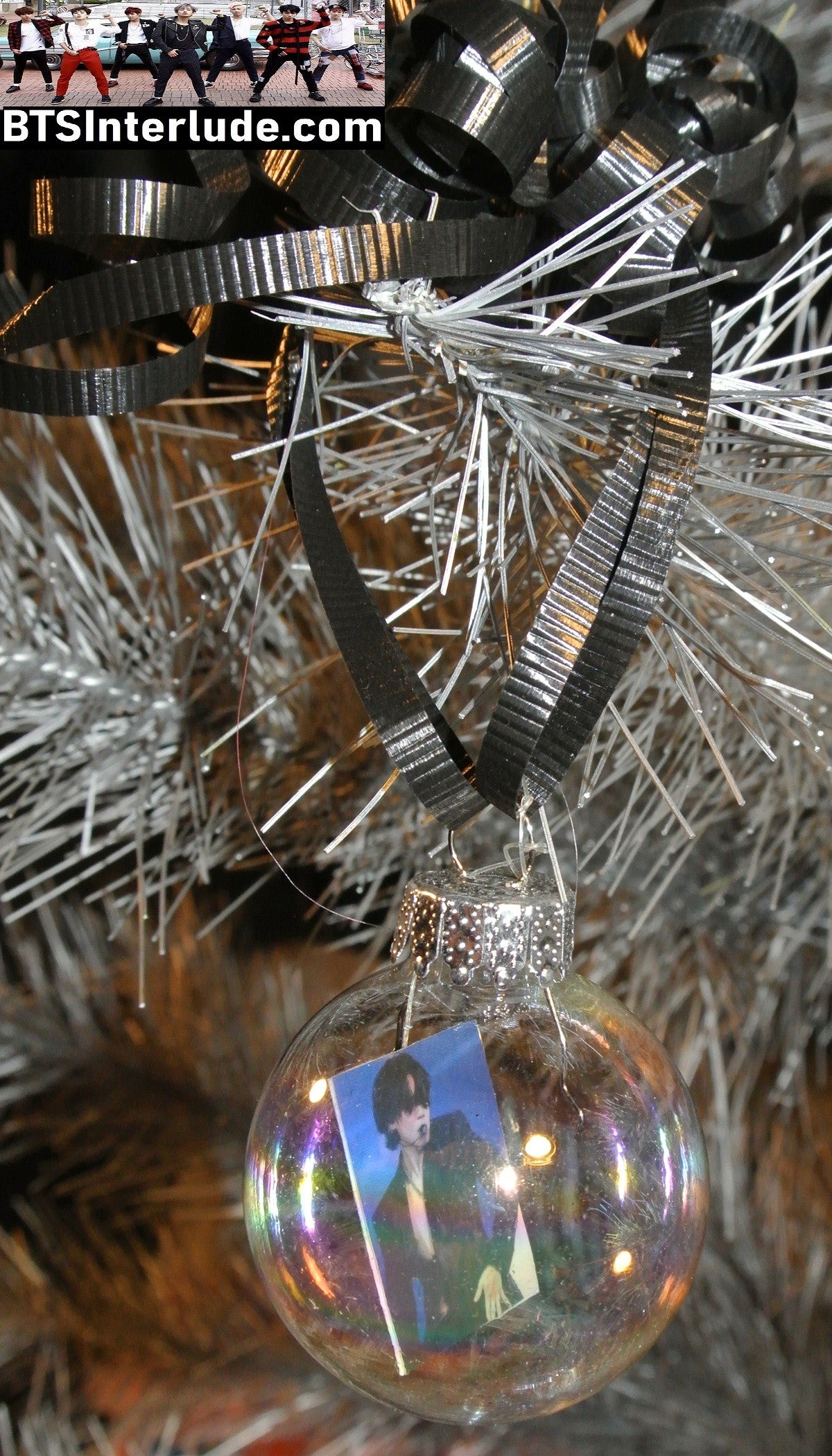BTS CHRISTMAS ORNAMENT GLASS 1.75 INCH PARK JIMIN 박지민 SERENDIPITY TATTOO PTD PERMISSION TO DANCE LA LIMITED EDITION