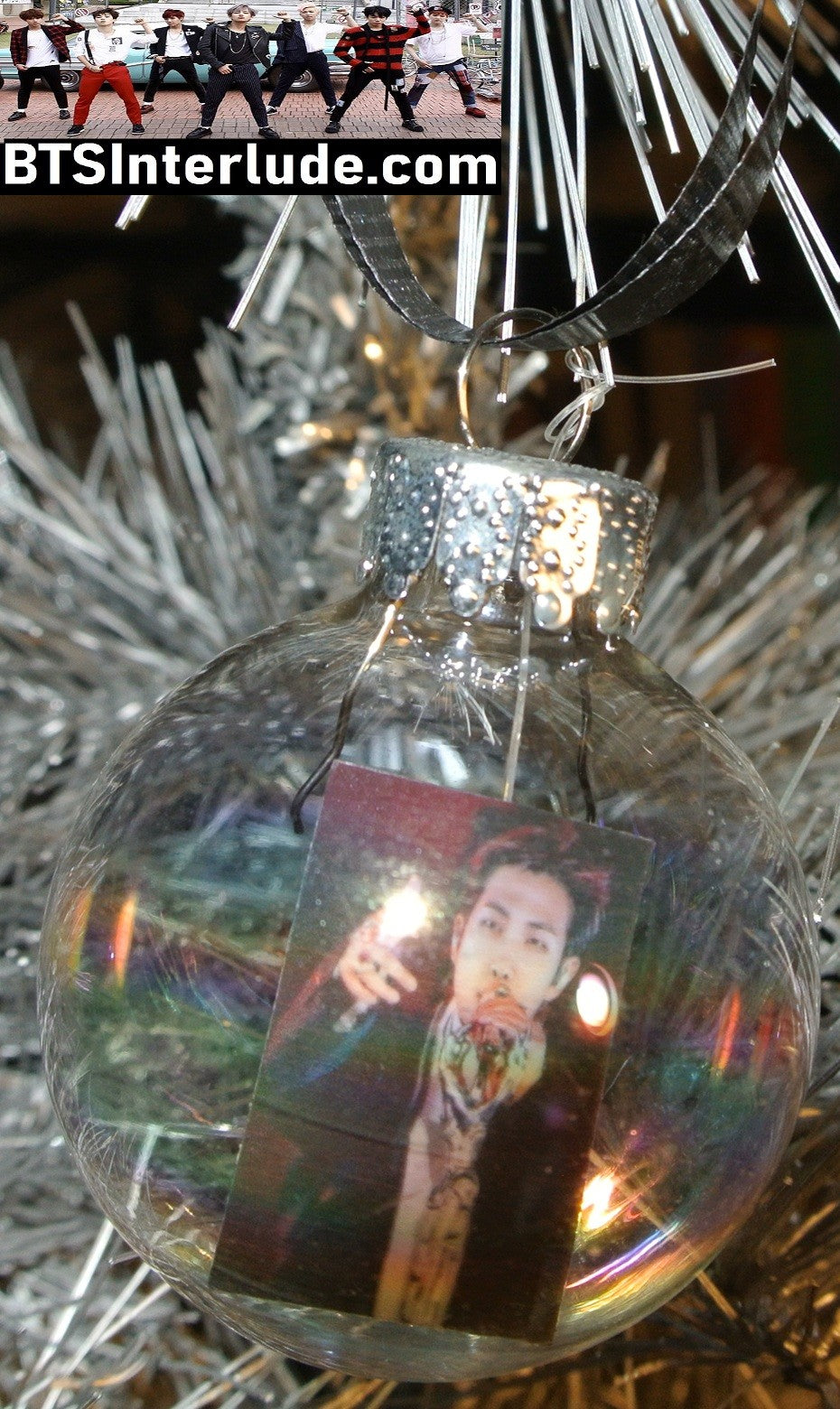 BTS CHRISTMAS ORNAMENT GLASS 1.75 INCH RM KIM NAMJOON 김남준 ARIRANG SUNGLASSES LIMITED EDITION
