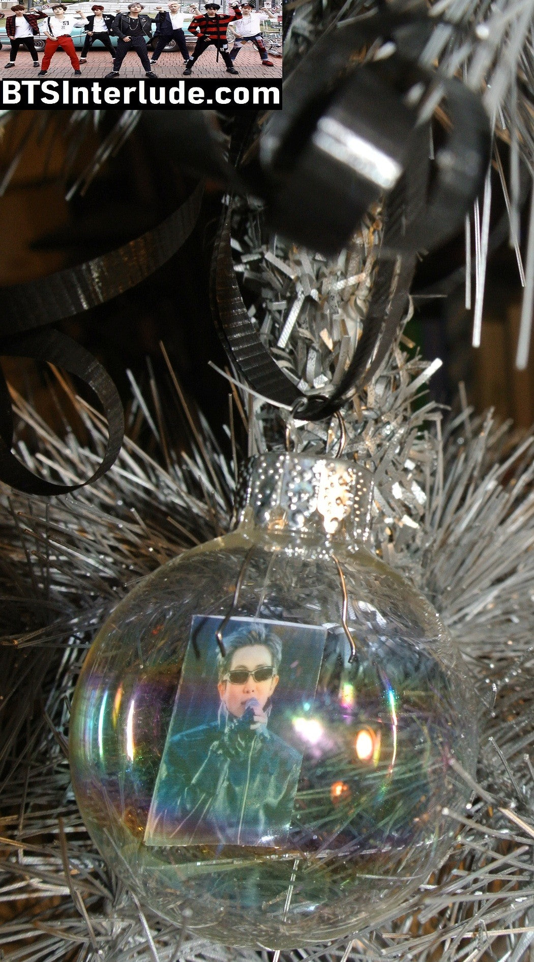 BTS CHRISTMAS ORNAMENT GLASS 1.75 INCH RM KIM NAMJOON 김남준 ARIRANG SUNGLASSES LIMITED EDITION