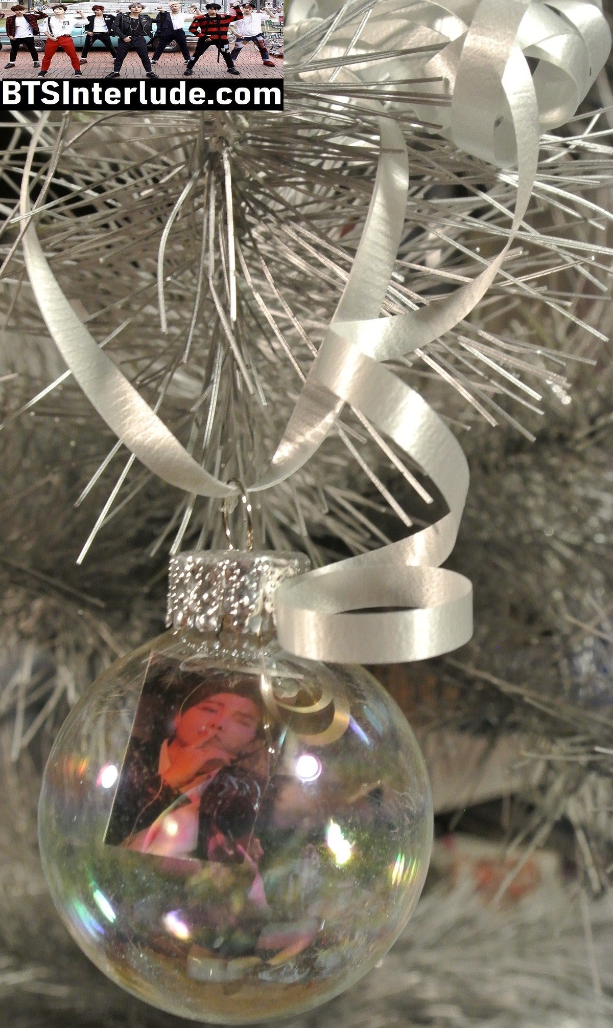 BTS CHRISTMAS ORNAMENT GLASS 1.75 INCH RM KIM NAMJOON 김남준 SEXY THOUGHTFUL LIMITED EDITION