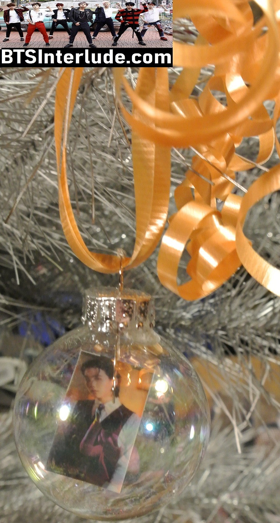 BTS CHRISTMAS ORNAMENT GLASS 1.75 INCH SUGA MIN YOONGI 민윤기 DAECHWITA HAEGEUM GREEN VEST LIMITED EDITION