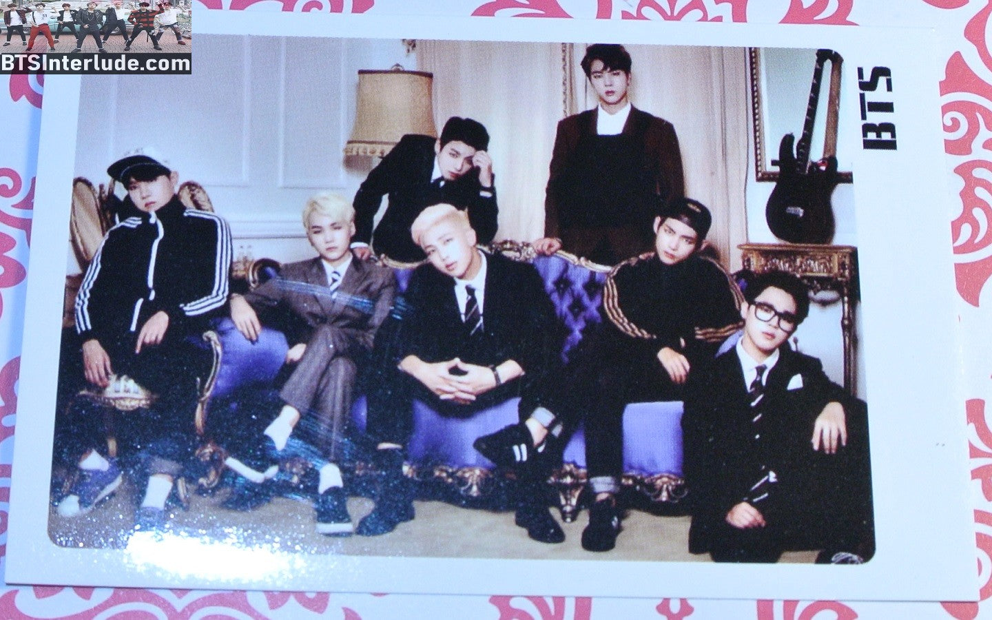 BTS PHOTOCARD FANSITE GROUP BLACK SUITS CASUAL JUNGKOOK V JIMIN RM J-HOPE SUGA JIN LIMITED EDITION