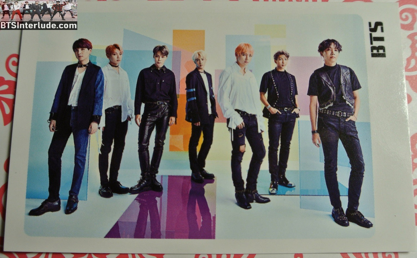 BTS PHOTOCARD FANSITE GROUP COLORED GLASS TAN JUNGKOOK V JIMIN RM J-HOPE SUGA JIN LIMITED EDITION