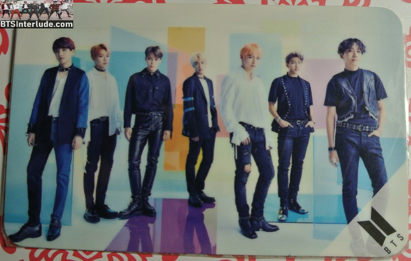 BTS PHOTOCARD FANSITE GROUP COLORED GLASS JUNGKOOK V JIMIN RM J-HOPE SUGA JIN LIMITED EDITION