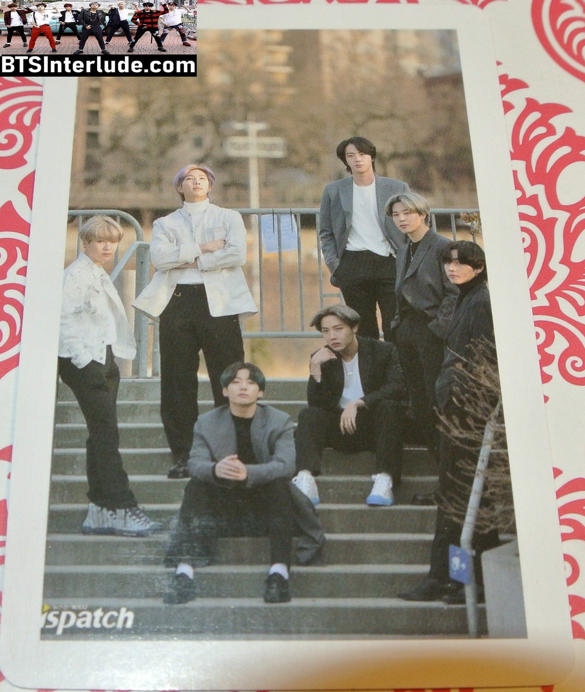 BTS PHOTOCARD FANSITE GROUP DISPATCH STAIRS 방탄소년단 JUNGKOOK V JIMIN RM J-HOPE SUGA JIN LIMITED EDITION
