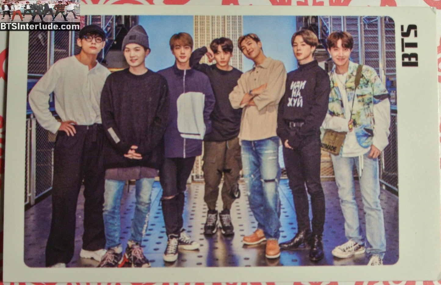 BTS PHOTOCARD FANSITE GROUP FAUX NEW YORK SET JUNGKOOK V JIMIN RM J-HOPE SUGA JIN LIMITED EDITION