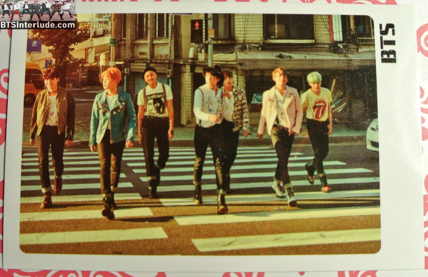 BTS PHOTOCARD FANSITE GROUP RUN CROSSWALK JUNGKOOK V JIMIN RM J-HOPE SUGA JIN LIMITED EDITION