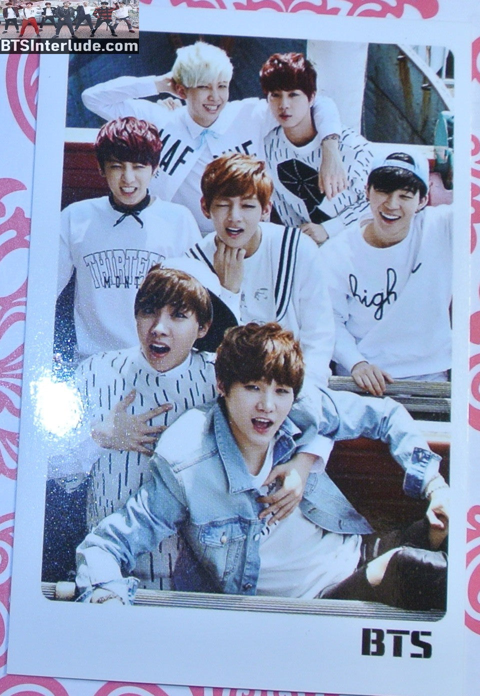 BTS PHOTOCARD FANSITE GROUP DEBUT ERA WHITE SWEATSHIRTS JUNGKOOK V JIMIN RM J-HOPE SUGA JIN LIMITED EDITION
