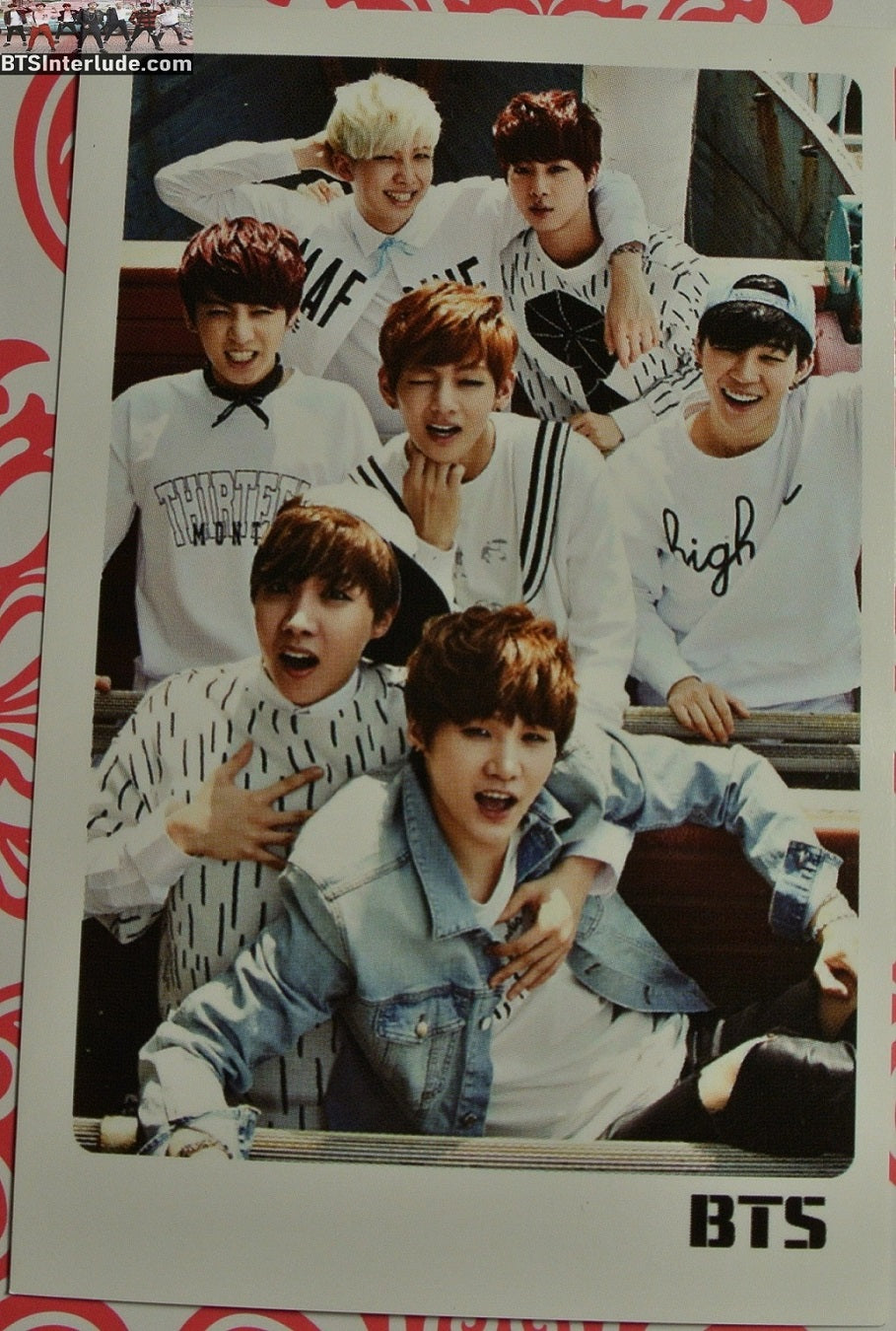 BTS PHOTOCARD FANSITE GROUP DEBUT ERA WHITE SWEATSHIRTS JUNGKOOK V JIMIN RM J-HOPE SUGA JIN LIMITED EDITION