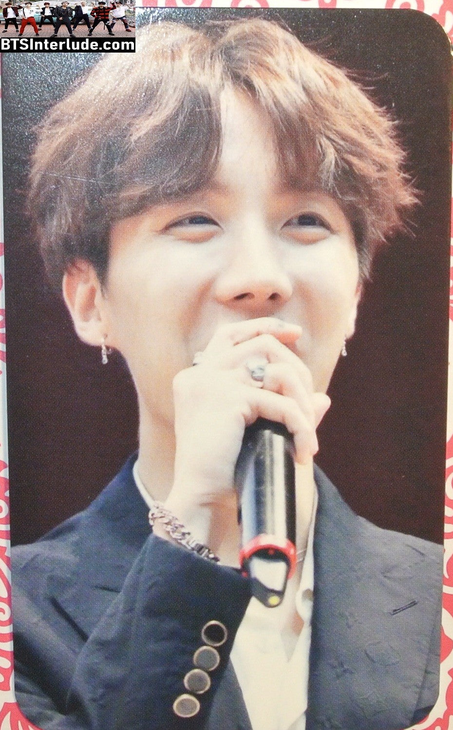 BTS PHOTOCARD FANSITE J-HOPE JUNG HOSEOK 정호석 HOBI BLACK JACKET MIC FANSITE PHOTO CARD
