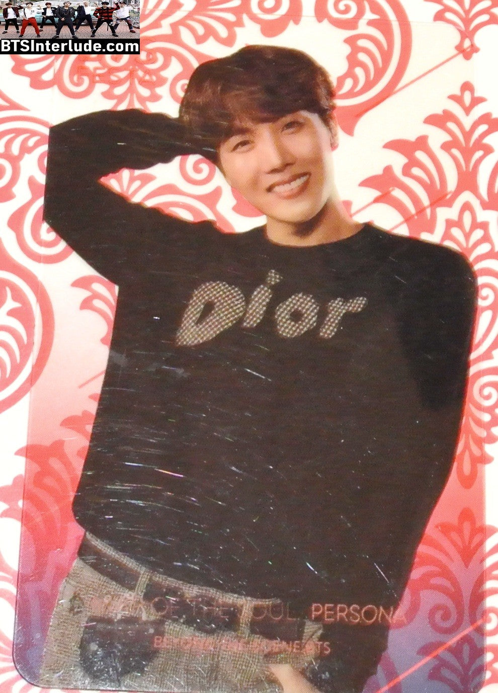 BTS PHOTOCARD FANSITE J-HOPE JUNG HOSEOK 정호석 HOBI CLEAR DIOR BLACK SWEATSHIRT PHOTO CARD