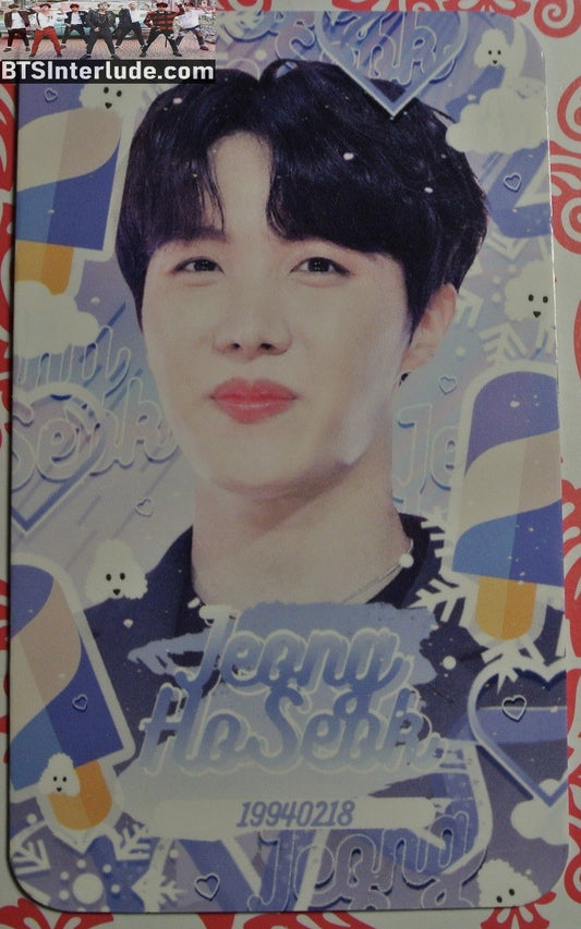 BTS PHOTOCARD FANSITE J-HOPE JUNG HOSEOK 정호석 HOBI TAN & BLUE PINK PHOTO CARD