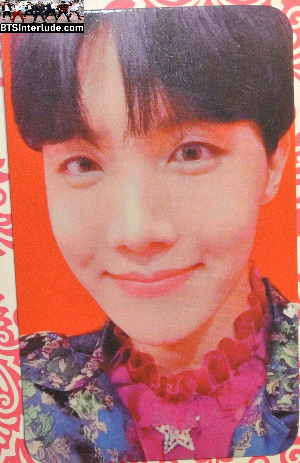 BTS PHOTOCARD FANSITE J-HOPE JUNG HOSEOK 정호석 HOBI LOVE YOURSELF RED BACKGROUND PC PHOTO CARD