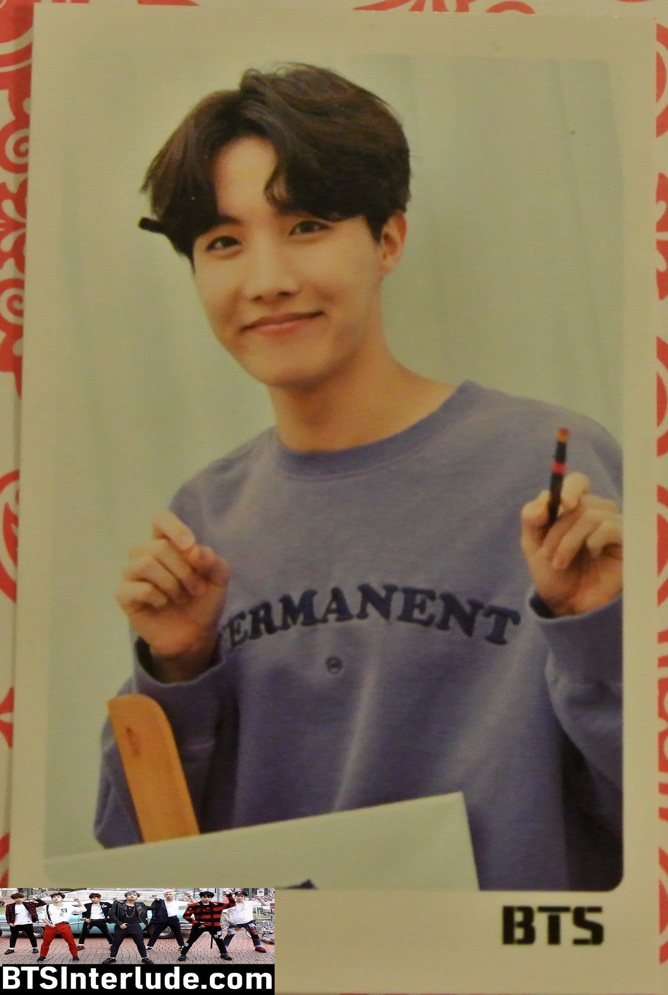BTS PHOTOCARD FANSITE J-HOPE JUNG HOSEOK 정호석 HOBI PURPLE SWEATER PHOTO CARD PC