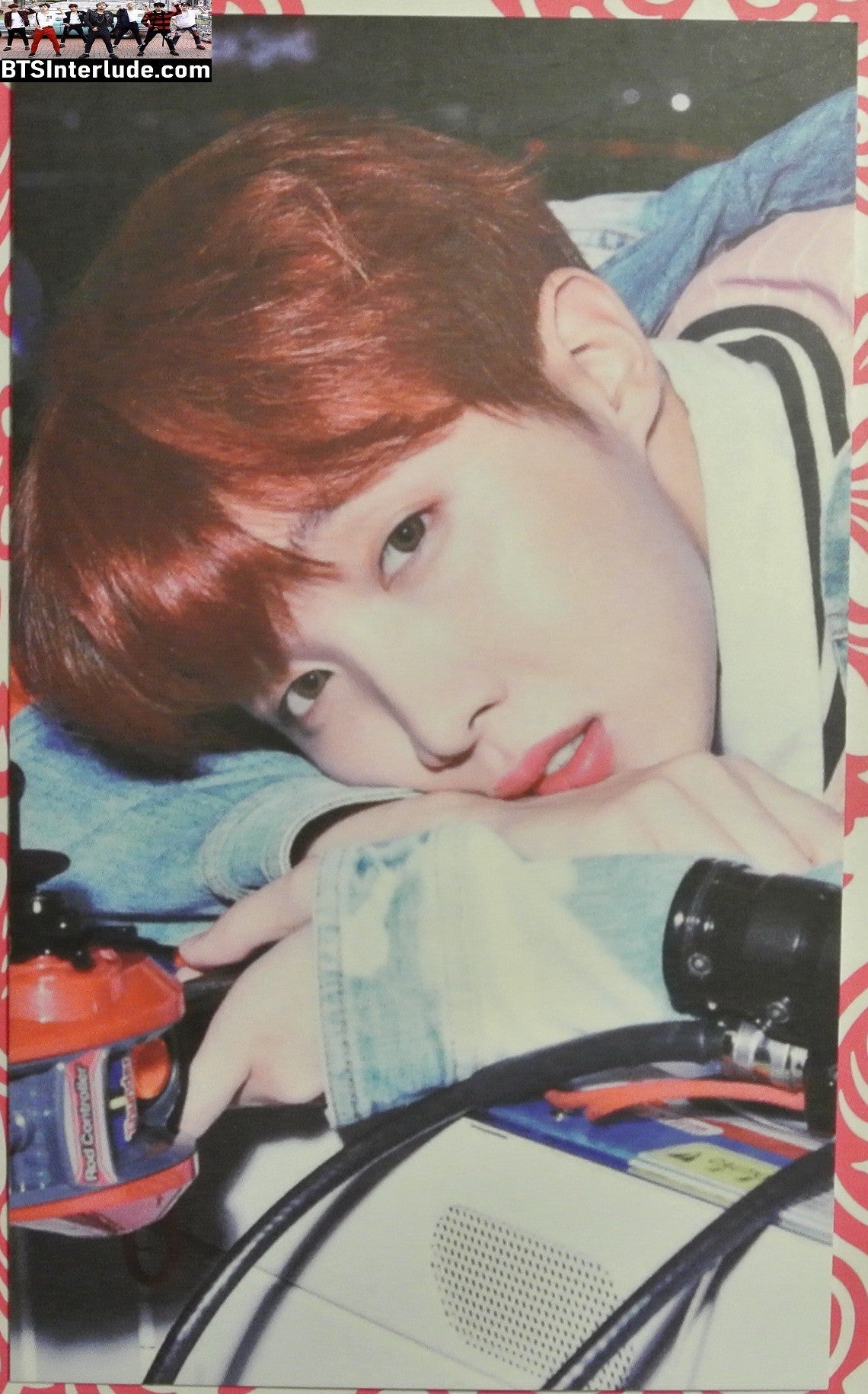 BTS PHOTOCARD FANSITE J-HOPE JUNG HOSEOK 정호석 HOBI RED HAIR BLUE SATIN JACKET PC PHOTO CARD