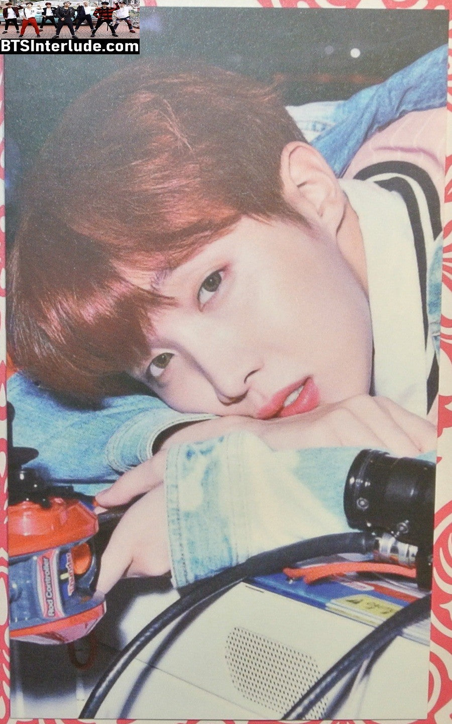 BTS PHOTOCARD FANSITE J-HOPE JUNG HOSEOK 정호석 HOBI RED HAIR BLUE SATIN JACKET PC PHOTO CARD