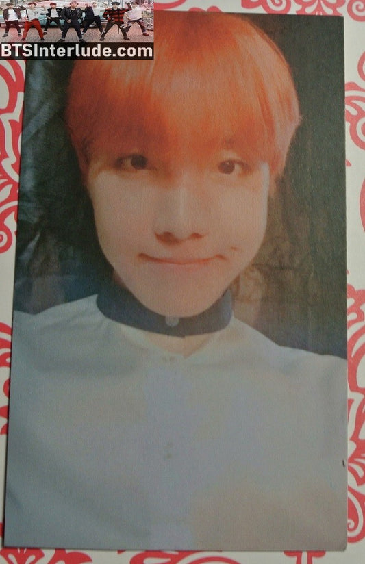 BTS PHOTOCARD FANSITE J-HOPE JUNG HOSEOK 정호석 HOBI TAE TAE SEOA FANSITE ORANGY RED HAIR PHOTO CARD