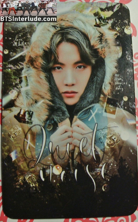 BTS PHOTOCARD FANSITE J-HOPE JUNG HOSEOK 정호석 HOBI QUIET FANSITE TAN FUR HOOD PHOTO CARD