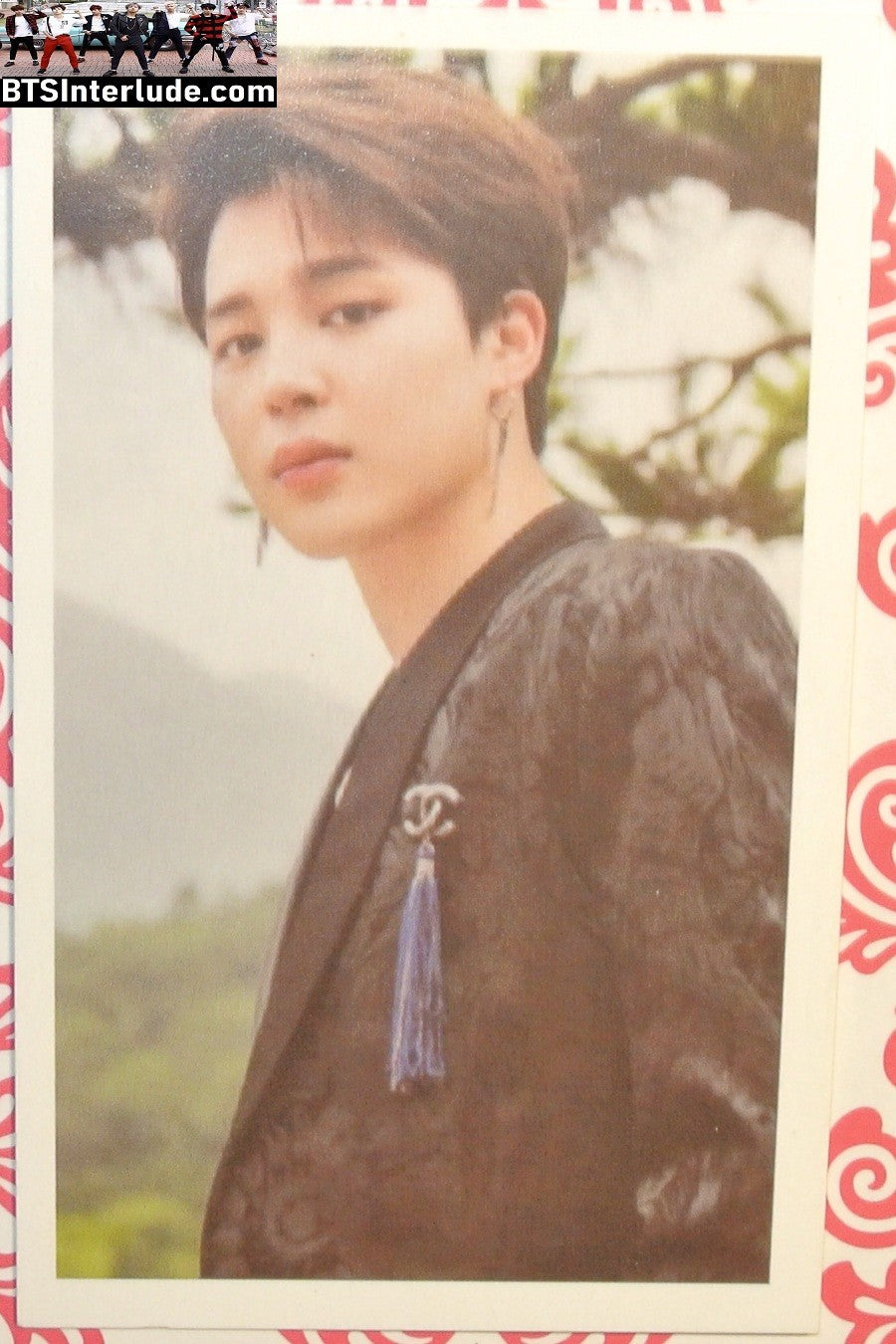 BTS PHOTOCARD FANSITE PARK JIMIN 박지민 BLACK JACKET EARRINGS PC PHOTO CARD