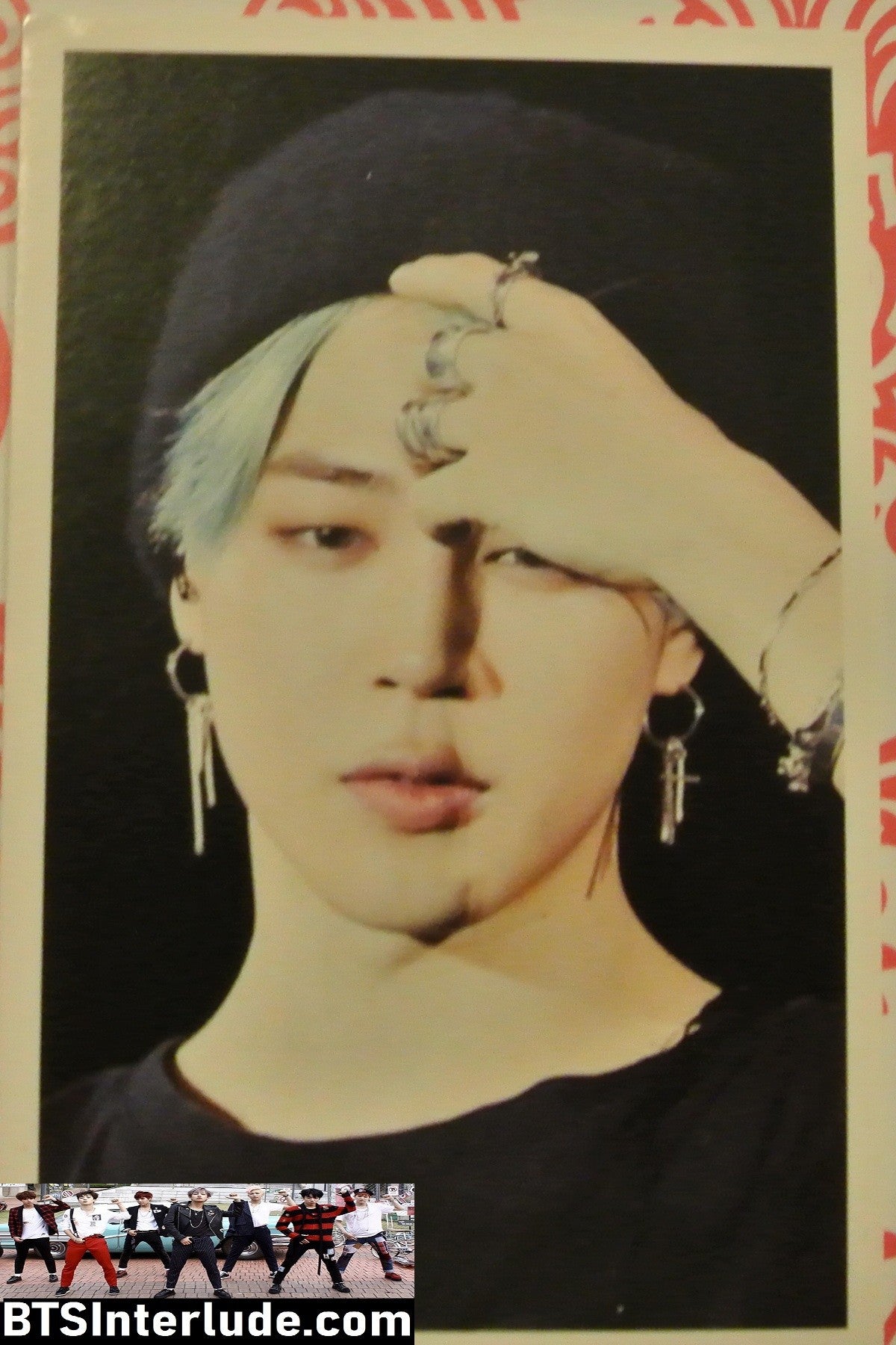 BTS PHOTOCARD FANSITE PARK JIMIN 박지민 BLOND HAIR BLACK BERET PHOTO CARD PC