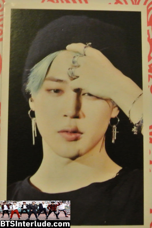 BTS PHOTOCARD FANSITE PARK JIMIN 박지민 BLOND HAIR BLACK BERET PHOTO CARD PC