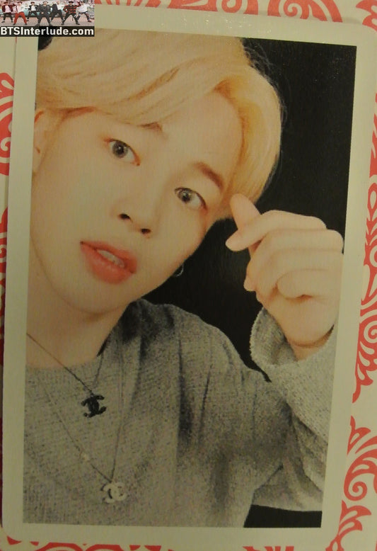 BTS PHOTOCARD FANSITE PARK JIMIN 박지민 BLOND HAIR FINGER HEARTS PHOTO CARD