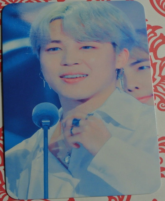 BTS PHOTOCARD FANSITE PARK JIMIN  박지민 BLOND SILVER HAIR WHITE JACKET PHOTO CARD