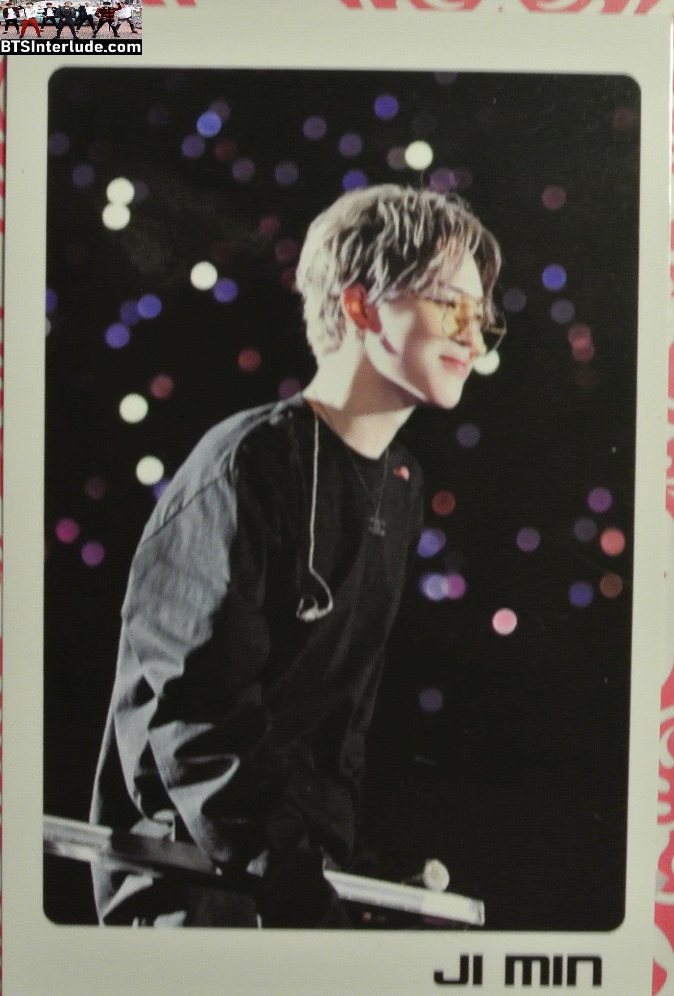 BTS PHOTOCARD FANSITE PARK JIMIN 박지민 BLOND HAIR GLASSES PROFILE PC PHOTO CARD
