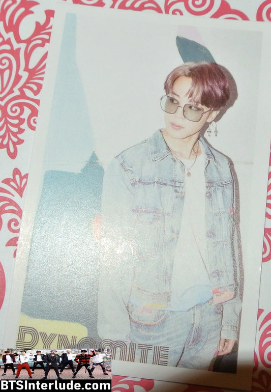 BTS PHOTOCARD FANSITE PARK JIMIN 박지민 DYNAMITE WALL SUNGLASSES PHOTO CARD PC