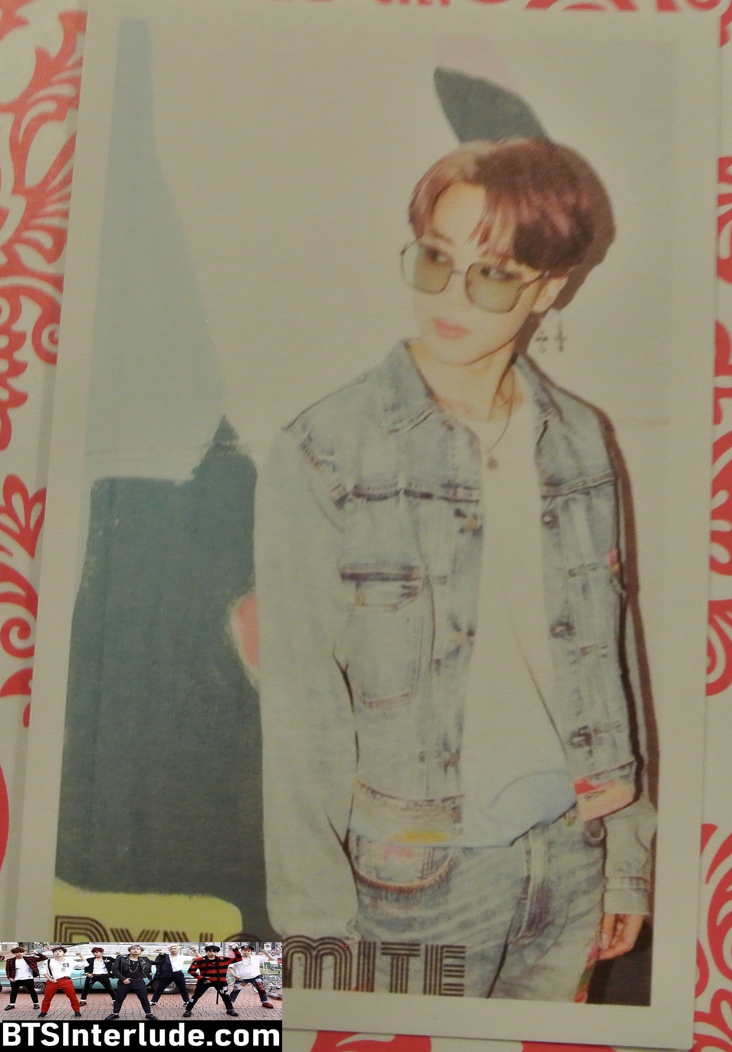 BTS PHOTOCARD FANSITE PARK JIMIN 박지민 DYNAMITE WALL SUNGLASSES PHOTO CARD PC