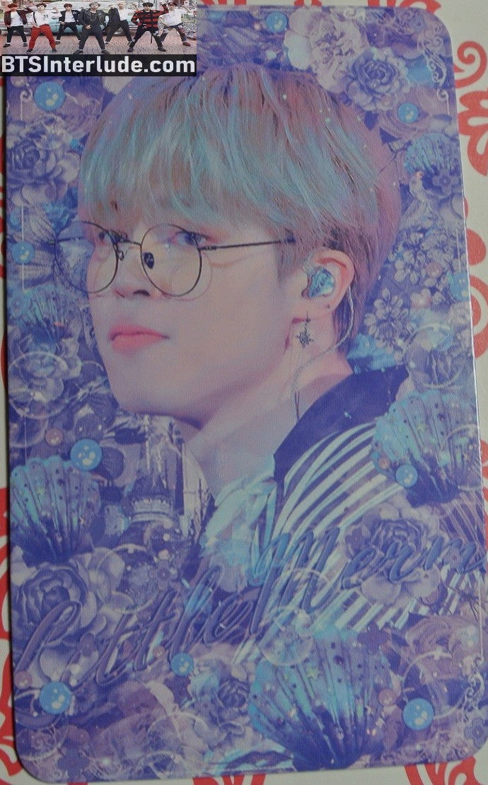 BTS PHOTOCARD FANSITE PARK JIMIN  박지민 LITTLE MERMAID FANSITE HOME BLACK WHITE ROBE GLASSES PHOTO CARD
