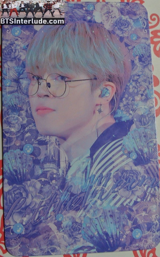 BTS PHOTOCARD FANSITE PARK JIMIN  박지민 LITTLE MERMAID FANSITE HOME BLACK WHITE ROBE GLASSES PHOTO CARD