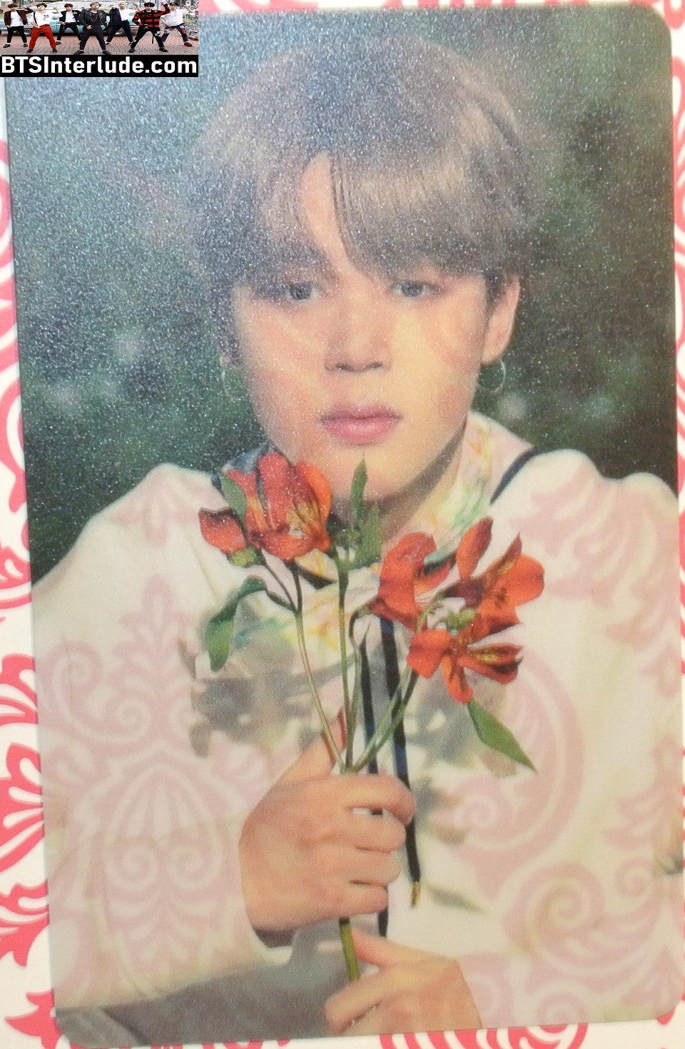 BTS PHOTOCARD FANSITE PARK JIMIN 박지민 LOVE YOURSELF FLOWERS CLEAR PC PHOTO CARD