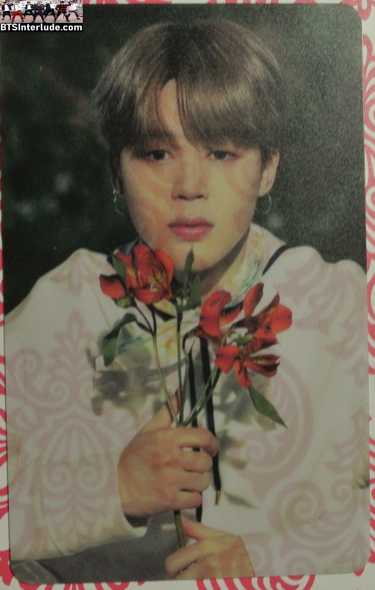 BTS PHOTOCARD FANSITE PARK JIMIN 박지민 LOVE YOURSELF FLOWERS CLEAR PC PHOTO CARD