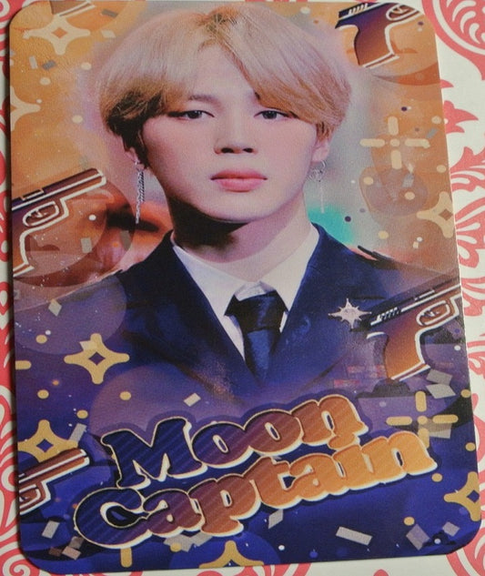BTS PHOTOCARD FANSITE PARK JIMIN 박지민 MOON CAPTAIN FANSITE BLOND HAIR BLACK SUIT PHOTO CARD