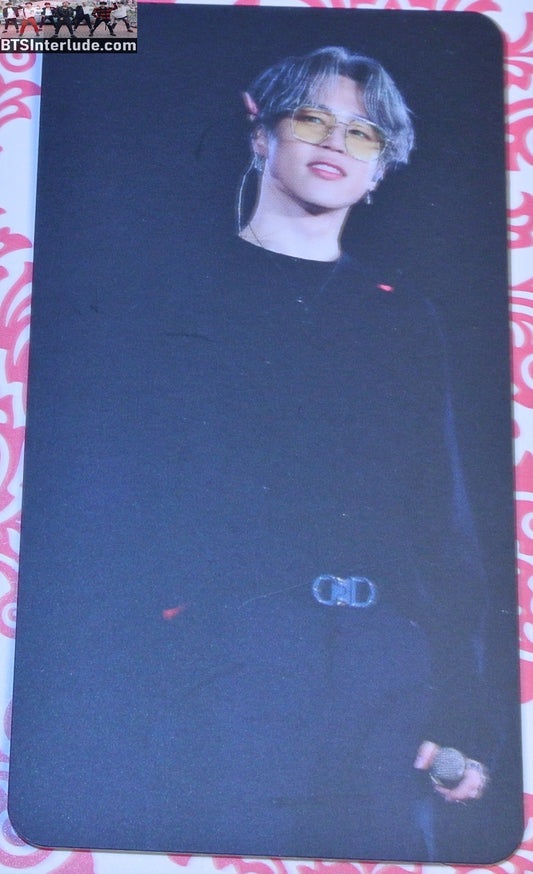 BTS PHOTOCARD FANSITE PARK JIMIN 박지민 SILVER HAIR GLASSES BLACK SWEATSHIRT  FANSITE PHOTO CARD