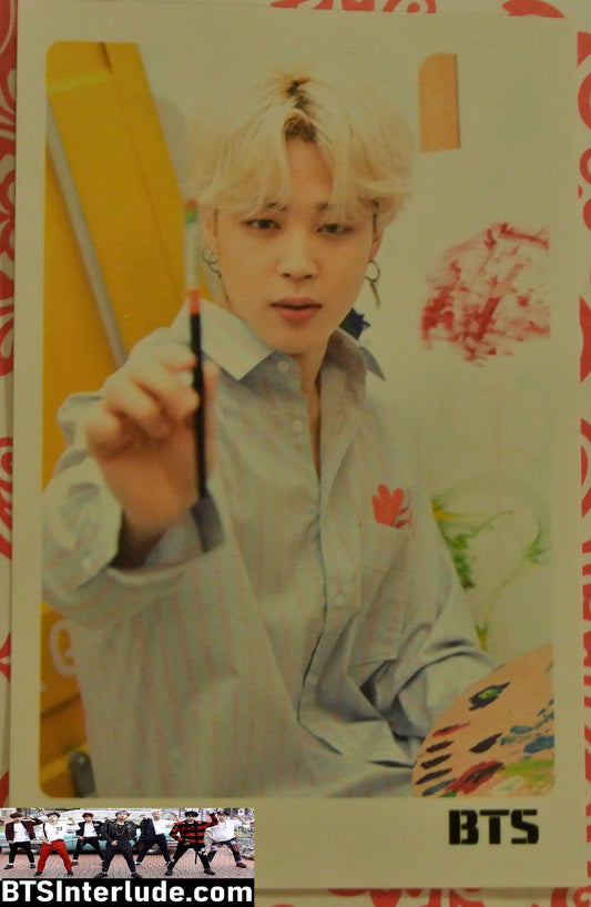 BTS PHOTOCARD FANSITE PARK JIMIN 박지민 BLOND HAIR PAINTING PHOTO CARD PC