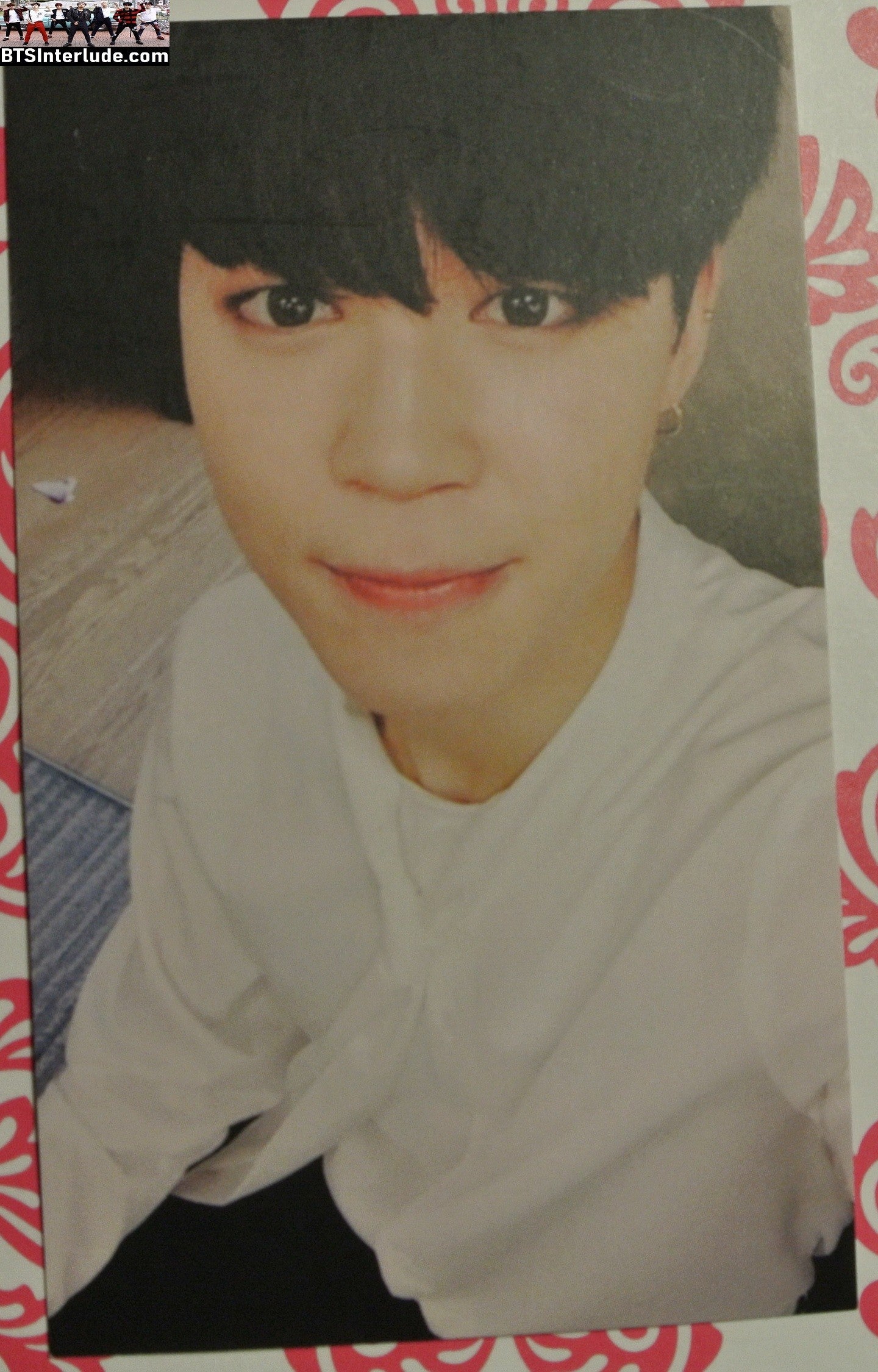 BTS PHOTOCARD FANSITE PARK JIMIN 박지민 WHITE SHIRT SMALL SMILE TAE TAE SEOA FANSITE PC PHOTO CARD