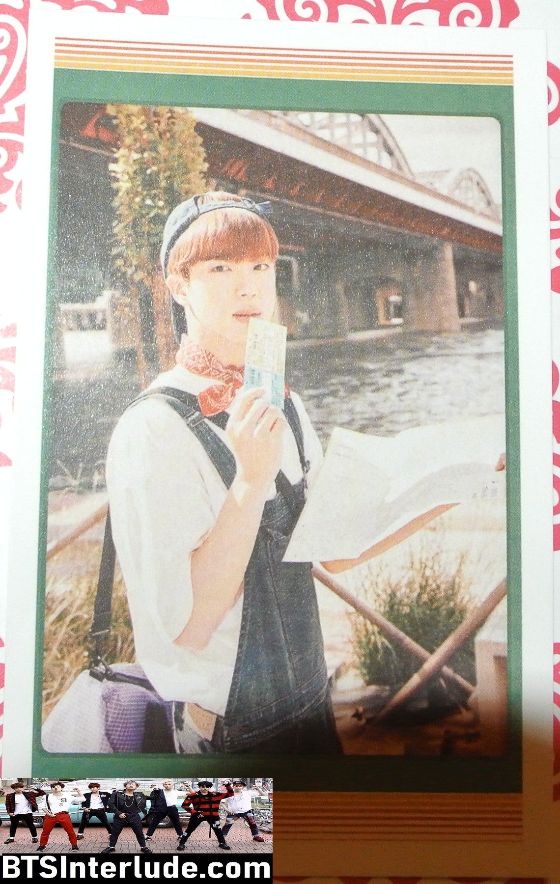 BTS PHOTOCARD FANSITE JIN KIM SEOKJIN 김석진 OVERALLS 2021 SEASONS GREETINGS PHOTO CARD PC