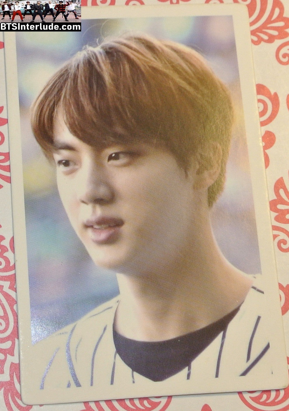BTS PHOTOCARD FANSITE JIN KIM SEOKJIN 김석진 BASEBALL JERSEY PC PHOTO CARD